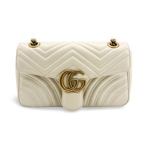 Gucci GG Marmont Small Matelassé Shoulder Bag White